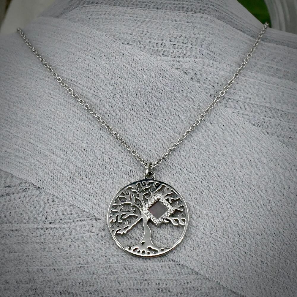 TANAOR Nano Bible Tree of Life Necklace 925 Sterling Silver 18" Adj 6.6g